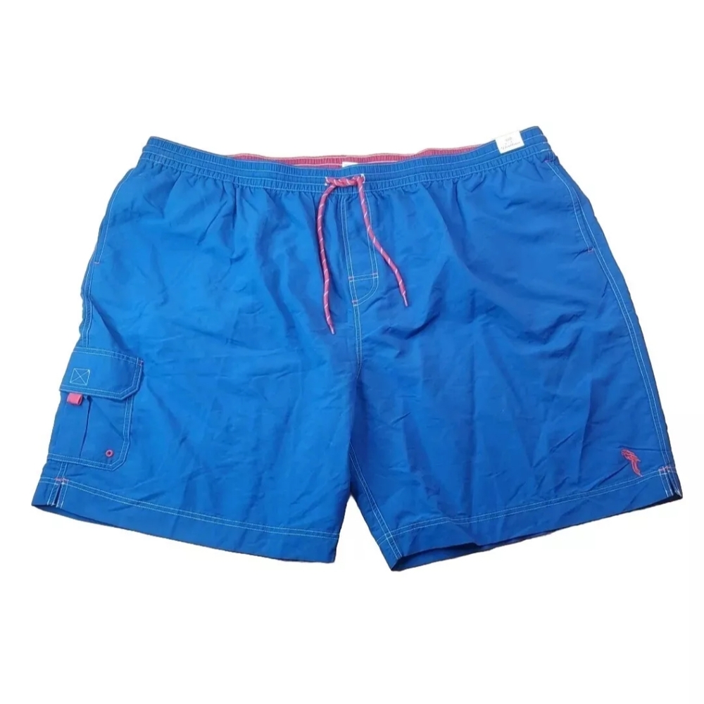 Caribbean Swimwear Swim Trunks Shorts Men 4X Pool Beach Resort Blue Nwt